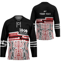 Personalised Toitu Te Tiriti Aotearoa 1840 Hockey Jersey Red Kowhaiwhai Puhoro LT9 - Polynesian Pride