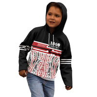 Personalised Toitu Te Tiriti Aotearoa 1840 Kid Hoodie Red Kowhaiwhai Puhoro LT9 - Polynesian Pride