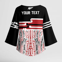Personalised Toitu Te Tiriti Aotearoa 1840 Kimono Sleeve Blouse Red Kowhaiwhai Puhoro LT9 - Polynesian Pride