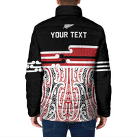 Personalised Toitu Te Tiriti Aotearoa 1840 Padded Jacket Red Kowhaiwhai Puhoro LT9 - Polynesian Pride