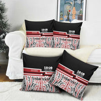 Personalised Toitu Te Tiriti Aotearoa 1840 Pillow Cover Red Kowhaiwhai Puhoro LT9 - Polynesian Pride