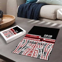 Personalised Toitu Te Tiriti Aotearoa 1840 Puzzle Red Kowhaiwhai Puhoro LT9 - Polynesian Pride