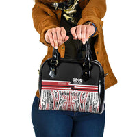Personalised Toitu Te Tiriti Aotearoa 1840 Shoulder Handbag Red Kowhaiwhai Puhoro LT9 One Size Black - Polynesian Pride