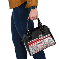Personalised Toitu Te Tiriti Aotearoa 1840 Shoulder Handbag Red Kowhaiwhai Puhoro LT9 - Polynesian Pride