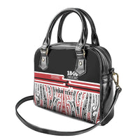 Personalised Toitu Te Tiriti Aotearoa 1840 Shoulder Handbag Red Kowhaiwhai Puhoro LT9 - Polynesian Pride