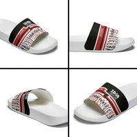 Personalised Toitu Te Tiriti Aotearoa 1840 Slide Sandals Red Kowhaiwhai Puhoro LT9 - Polynesian Pride