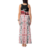 Personalised Toitu Te Tiriti Aotearoa 1840 Tank Maxi Dress Red Kowhaiwhai Puhoro LT9 - Polynesian Pride