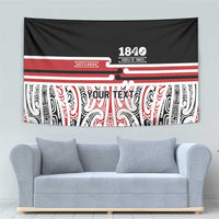 Personalised Toitu Te Tiriti Aotearoa 1840 Tapestry Red Kowhaiwhai Puhoro LT9 - Polynesian Pride