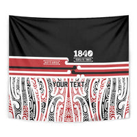 Personalised Toitu Te Tiriti Aotearoa 1840 Tapestry Red Kowhaiwhai Puhoro LT9 - Polynesian Pride