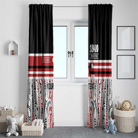 Personalised Toitu Te Tiriti Aotearoa 1840 Window Curtain Red Kowhaiwhai Puhoro LT9 - Polynesian Pride