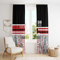Personalised Toitu Te Tiriti Aotearoa 1840 Window Curtain Red Kowhaiwhai Puhoro LT9 - Polynesian Pride