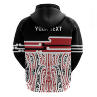 Personalised Toitu Te Tiriti Aotearoa 1840 Zip Hoodie Red Kowhaiwhai Puhoro - Polynesian Pride