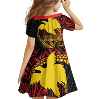 Papua New Guinea Tribal Tattoo Family Matching Short Sleeve Bodycon Dress and Hawaiian Shirt 50th Independence Anniversary