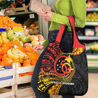 Papua New Guinea Tribal Tattoo Grocery Bag 50th Independence Anniversary