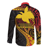 Papua New Guinea Tribal Tattoo Long Sleeve Button Shirt 50th Independence Anniversary LT9 - Polynesian Pride