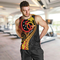 Papua New Guinea Tribal Tattoo Men Tank Top 50th Independence Anniversary LT9 Black - Polynesian Pride