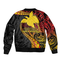 Papua New Guinea Tribal Tattoo Sleeve Zip Bomber Jacket 50th Independence Anniversary