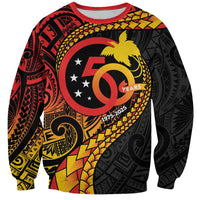 Papua New Guinea Tribal Tattoo Sweatshirt 50th Independence Anniversary LT9 Unisex Black - Polynesian Pride