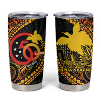 Papua New Guinea Tribal Tattoo Tumbler Cup 50th Independence Anniversary LT9 Black - Polynesian Pride