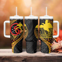 Papua New Guinea Tribal Tattoo Tumbler With Handle 50th Independence Anniversary LT9 - Polynesian Pride