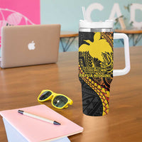 Papua New Guinea Tribal Tattoo Tumbler With Handle 50th Independence Anniversary LT9 - Polynesian Pride