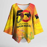 Papua New Guinea Unity in Diversity Kimono Sleeve Blouse 50th Indipendens Papua Niugini - Polynesian Pride