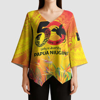 Papua New Guinea Unity in Diversity Kimono Sleeve Blouse 50th Indipendens Papua Niugini - Polynesian Pride