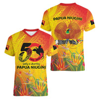 Papua New Guinea Unity in Diversity Women V-Neck T-Shirt 50th Indipendens Papua Niugini LT9 - Polynesian Pride
