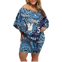 Personalised Fiji 54th Anniversary Family Matching Off Shoulder Short Dress and Hawaiian Shirt Siga Ni Bula Galala Marautaki O Viti LT9