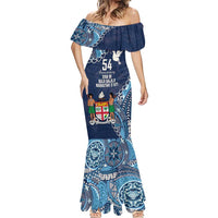 Personalised Fiji 54th Anniversary Mermaid Dress Siga Ni Bula Galala Marautaki O Viti LT9
