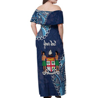 Personalised Fiji 54th Anniversary Off Shoulder Maxi Dress Siga Ni Bula Galala Marautaki O Viti LT9
