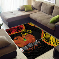 Personalised Papua New Guinea 49th Anniversary Area Rug Hapi De bilong Indipendens Papua Niugini