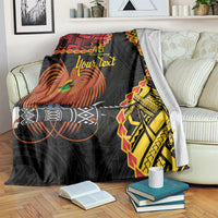Personalised Papua New Guinea 49th Anniversary Blanket Hapi De bilong Indipendens Papua Niugini LT9 Black - Polynesian Pride