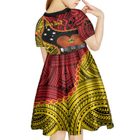 Personalised Papua New Guinea 49th Anniversary Kid Short Sleeve Dress Hapi De bilong Indipendens Papua Niugini