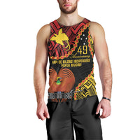 Personalised Papua New Guinea 49th Anniversary Men Tank Top Hapi De bilong Indipendens Papua Niugini LT9 - Polynesian Pride