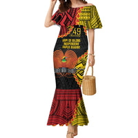 Personalised Papua New Guinea 49th Anniversary Mermaid Dress Hapi De bilong Indipendens Papua Niugini LT9 Women Black - Polynesian Pride