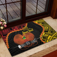 Personalised Papua New Guinea 49th Anniversary Rubber Doormat Hapi De bilong Indipendens Papua Niugini LT9 - Polynesian Pride