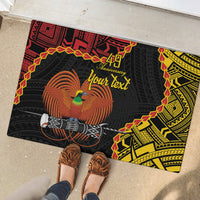 Personalised Papua New Guinea 49th Anniversary Rubber Doormat Hapi De bilong Indipendens Papua Niugini LT9 - Polynesian Pride