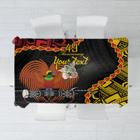 Personalised Papua New Guinea 49th Anniversary Tablecloth Hapi De bilong Indipendens Papua Niugini LT9 Black - Polynesian Pride
