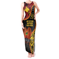 Personalised Papua New Guinea 49th Anniversary Tank Maxi Dress Hapi De bilong Indipendens Papua Niugini LT9 Women Black - Polynesian Pride