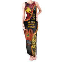 Personalised Papua New Guinea 49th Anniversary Tank Maxi Dress Hapi De bilong Indipendens Papua Niugini LT9 Women Black - Polynesian Pride
