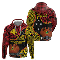 Personalised Papua New Guinea 49th Anniversary Zip Hoodie Hapi De bilong Indipendens Papua Niugini