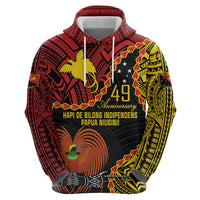 Personalised Papua New Guinea 49th Anniversary Zip Hoodie Hapi De bilong Indipendens Papua Niugini