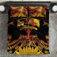 Personalised Papua New Guinea 49th Anniversary Bedding Set Bird of Paradise Unity In Diversity LT9 Black - Polynesian Pride