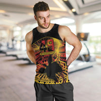 Personalised Papua New Guinea 49th Anniversary Men Tank Top Bird of Paradise Unity In Diversity LT9 Black - Polynesian Pride