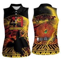 Personalised Papua New Guinea 49th Anniversary Women Sleeveless Polo Shirt Bird of Paradise Unity In Diversity