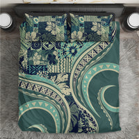 Hawaiian Hibiscus Tribal Vintage Motif Bedding Set Ver 1 LT9 Sea Green - Polynesian Pride