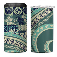 Hawaiian Hibiscus Tribal Vintage Motif 4 in 1 Can Cooler Tumbler Ver 1