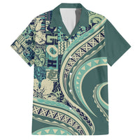 Hawaiian Hibiscus Tribal Vintage Motif Hawaiian Shirt Ver 1 LT9 Sea Green - Polynesian Pride
