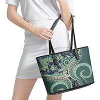 Hawaiian Hibiscus Tribal Vintage Motif Leather Tote Bag Ver 1 LT9 - Polynesian Pride